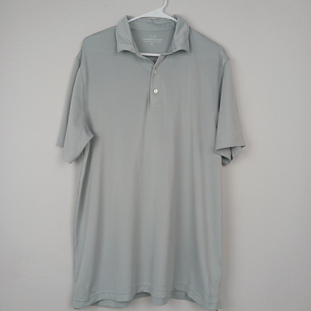 VINEYARD VINES polo t-shirt men XL gray short sleeve cotton golf casual